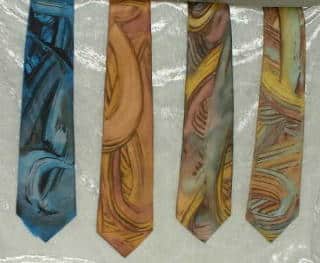 Seidenkrawatten im Monotypiedruck