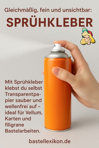 Gleichmäßig, fein und unsichtbar: Mit Sprühkleber klebst du selbst Transparentpapier sauber und wellenfrei auf – ideal für Vellum, Karten und filigrane Bastelarbeiten.