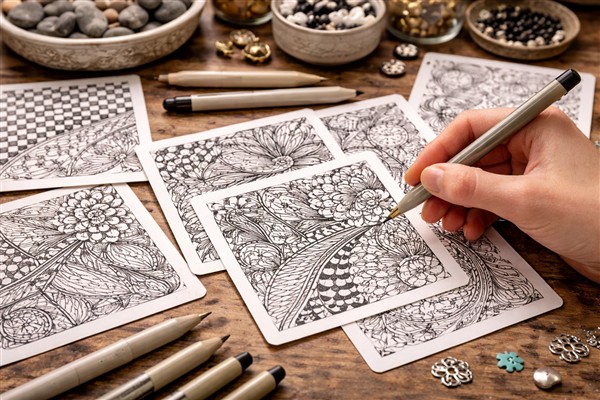 Zentangle – strukturierte Muster mit meditativem Charakter