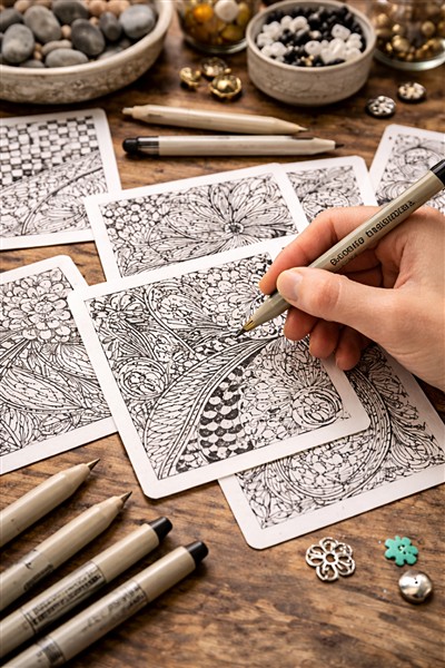 Zentangle &ndash; strukturierte Muster mit meditativem Charakter